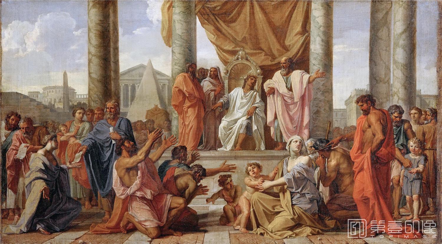 油画-卢浮宫-Noël CoypelPtolemy Philadelphos grants freedom to the Jews-1406